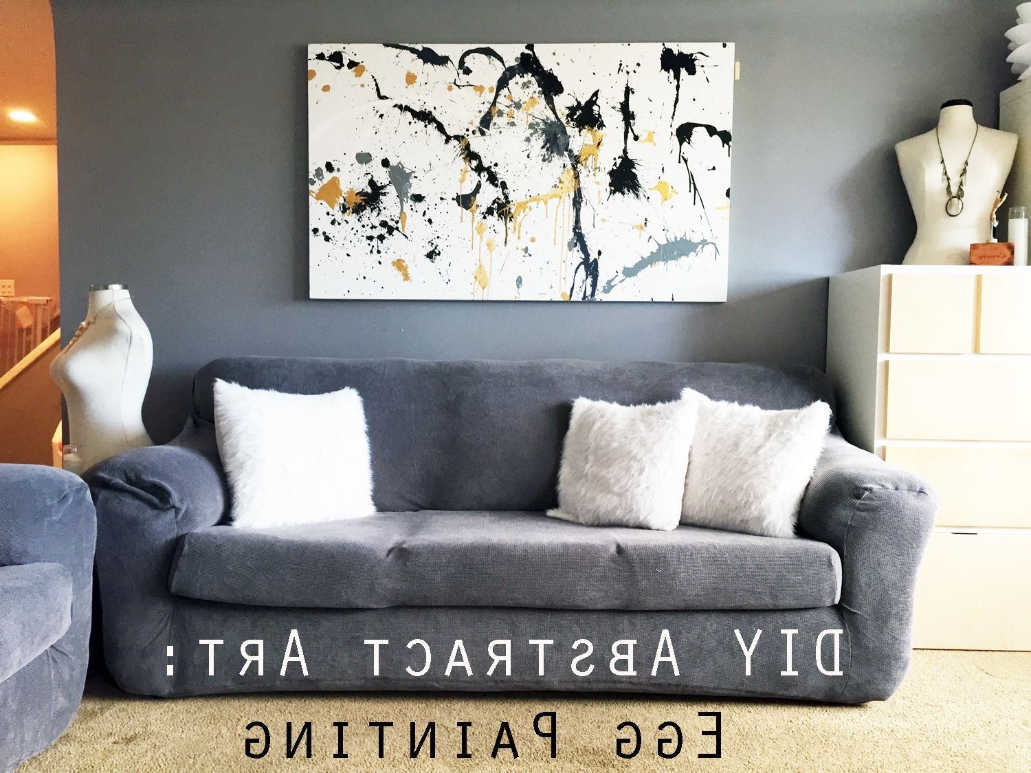 Diy Canvas Painting: Egg Splatter Gold Abstract Art – Creative Inside Recent Diy Abstract Wall Art (View 14 of 15)