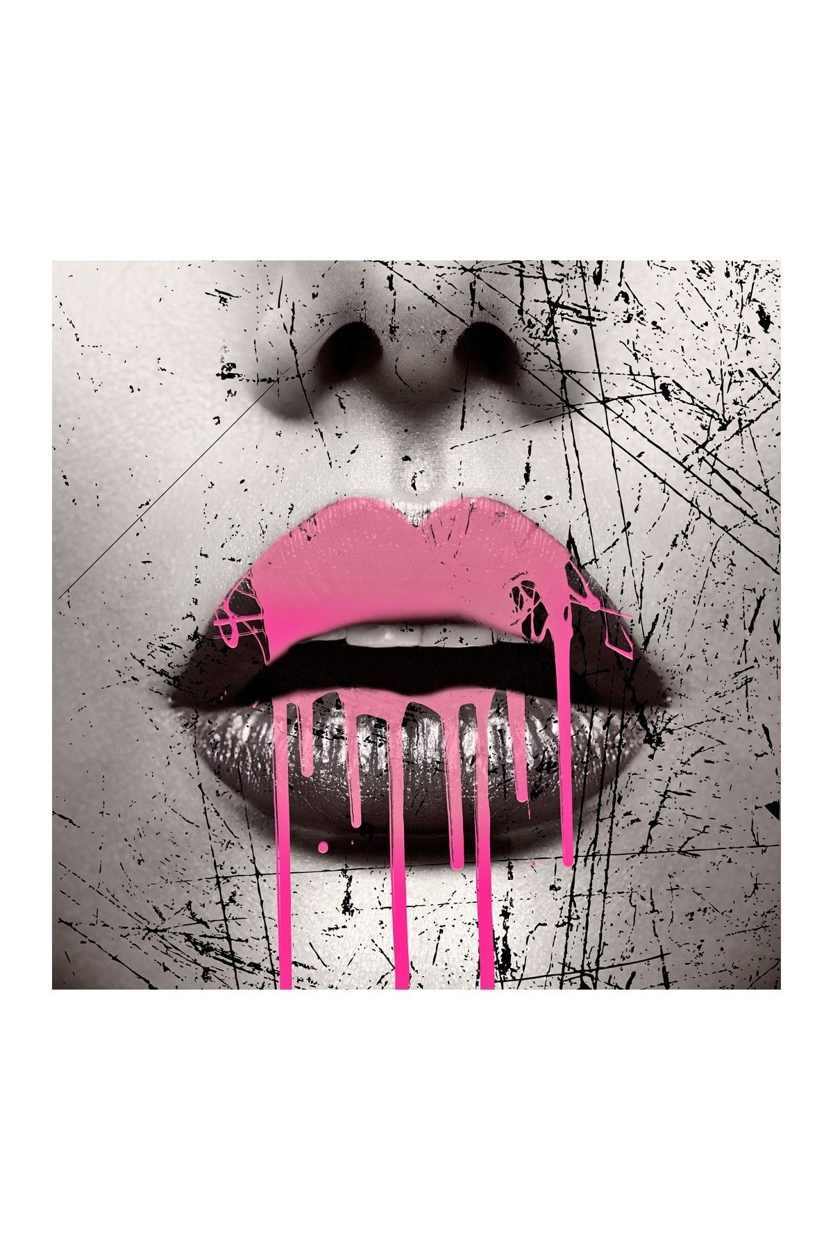 Dripping Lips Canvas Wall Art On Hautelook (View 14 of 15)