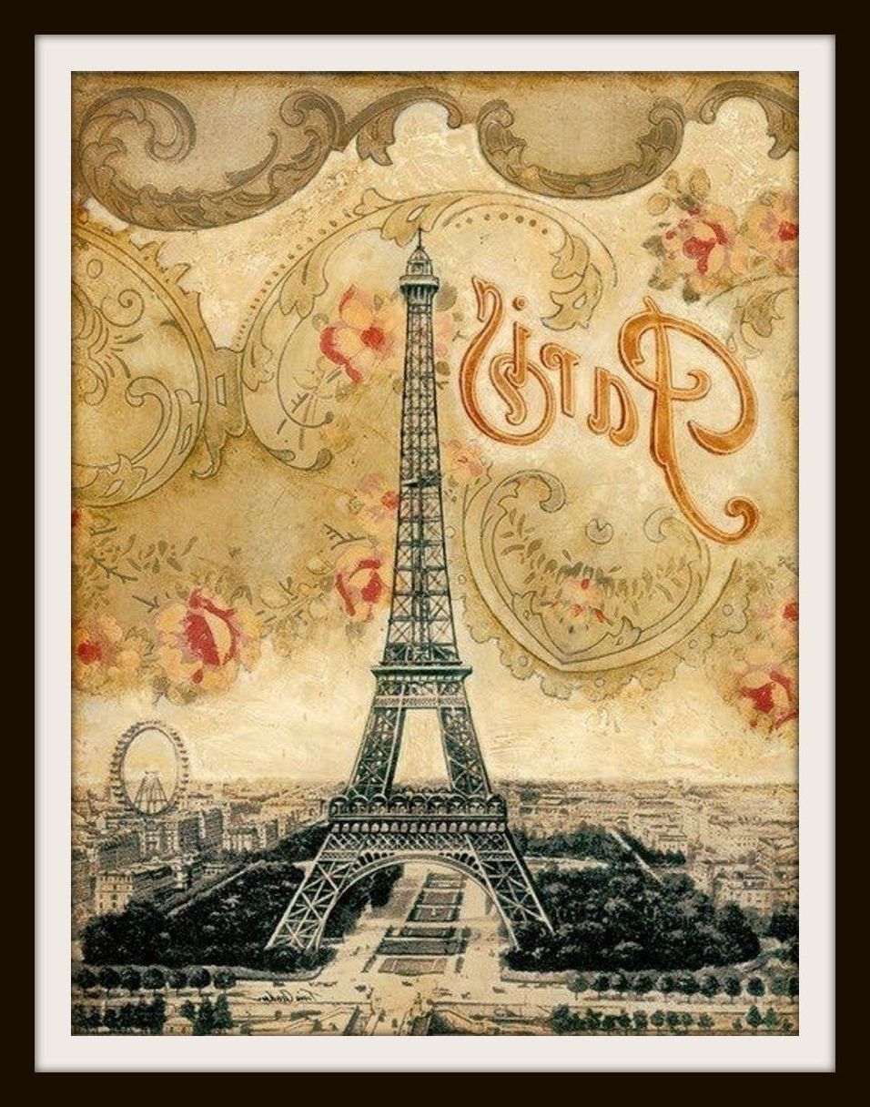 Eiffel Tower Wall Hanging Art With Regard To Most Recently Released French Magazine Paris "la Vie Parisienne" Vintage Reproduction Art (View 9 of 15)