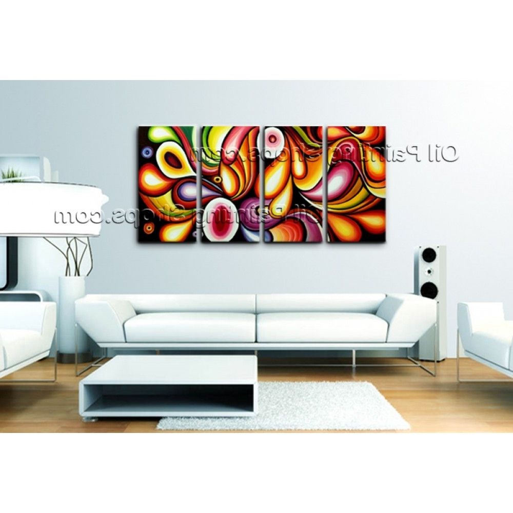 Extra Large Canvas Abstract Wall Art For Popular Extra Large Canvas Wall Art Rainbow Colorful Abstract Painting (View 13 of 15)