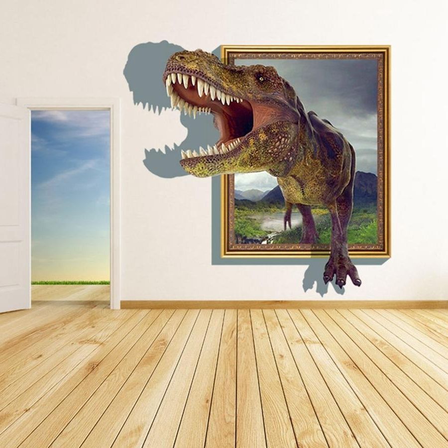Famous 2015 3d Wall Stickers For Kids Rooms Boys Dinosaur Decals For Baby With Regard To Dinosaur Wall Art For Kids (View 13 of 15)