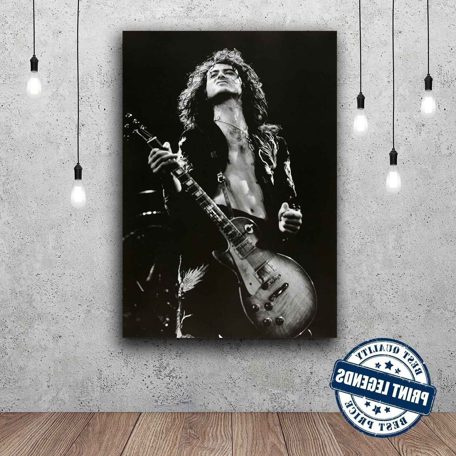 Famous Led Zeppelin 3d Wall Art Regarding Amazon: Jimmy Page Led Zeppelin Music Canvas Print – Canvas (View 13 of 15)