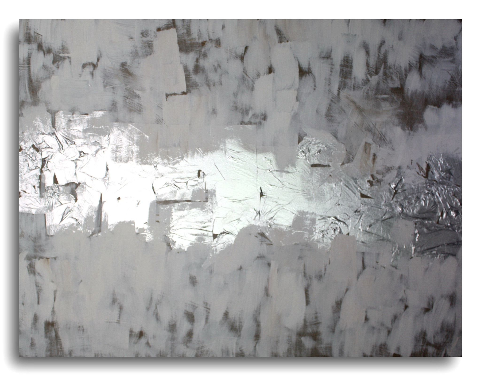 Famous Ottawa Abstract Wall Art Throughout Abstract Art Canvas Painting Silver White Brown (View 7 of 15)