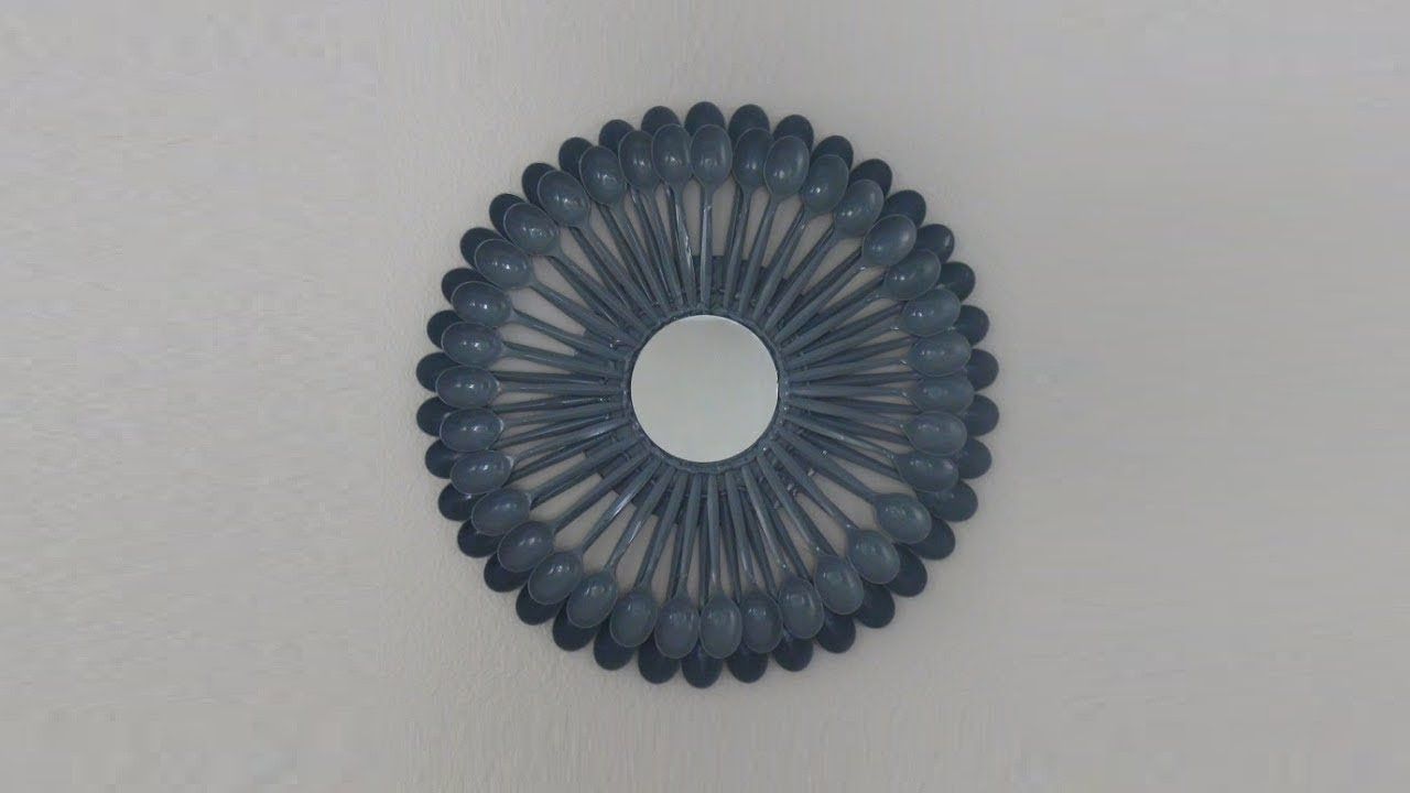 Fashionable Plastic Spoon Sunburst Mirror Diy Wall Art – Youtube With Plastic Spoon Wall Art (View 15 of 15)