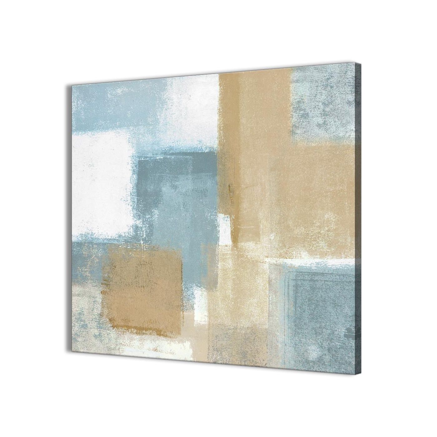 Favorite Blue Beige Brown Abstract Painting Canvas Wall Art Print – Modern Intended For Blue And Brown Wall Art (View 15 of 15)