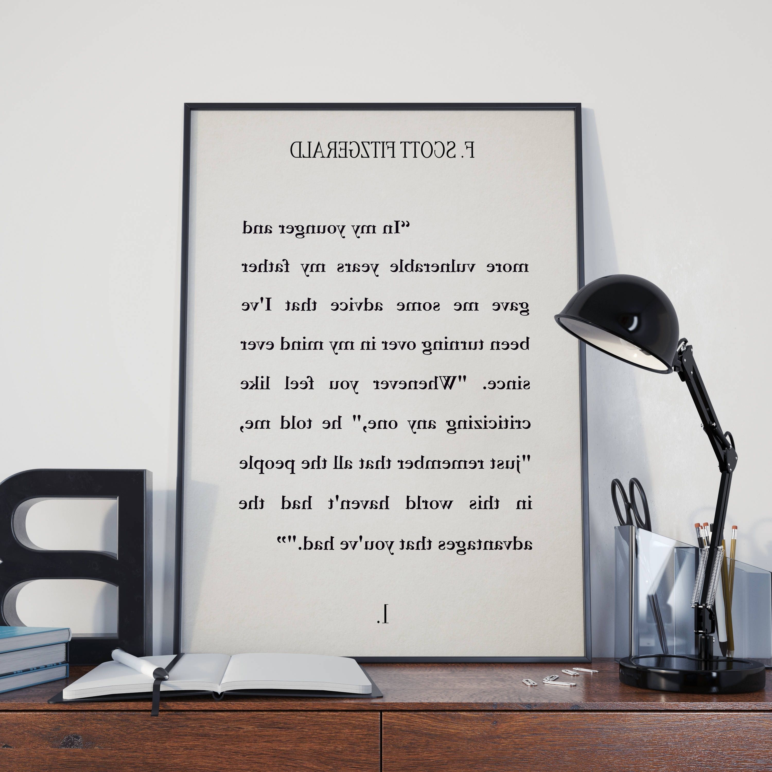 Favorite Great Gatsby Wall Art Within The Great Gatsby Literary Print Book Wall Art F (View 2 of 15)
