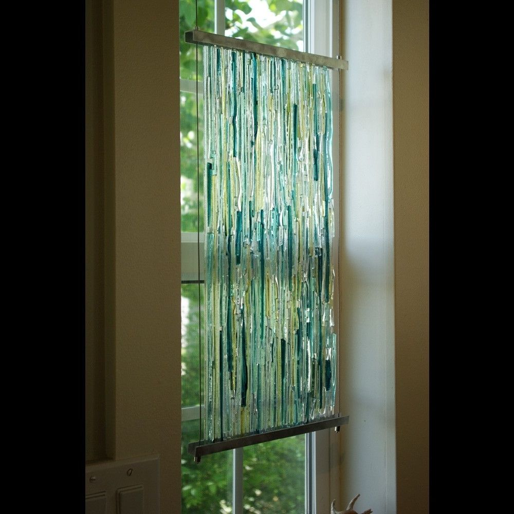 Favorite Textured Fused Glass Sculpture With Aluminum Frame And Stainless In Framed Fused Glass Wall Art (View 12 of 15)
