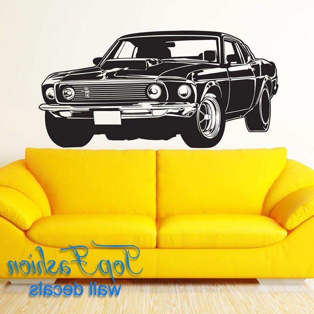Ford Mustang Metal Wall Art In Best And Newest Free Shipping Shelby Gt Ford Mustang Muscle Racing Car Wall Decal (View 12 of 15)