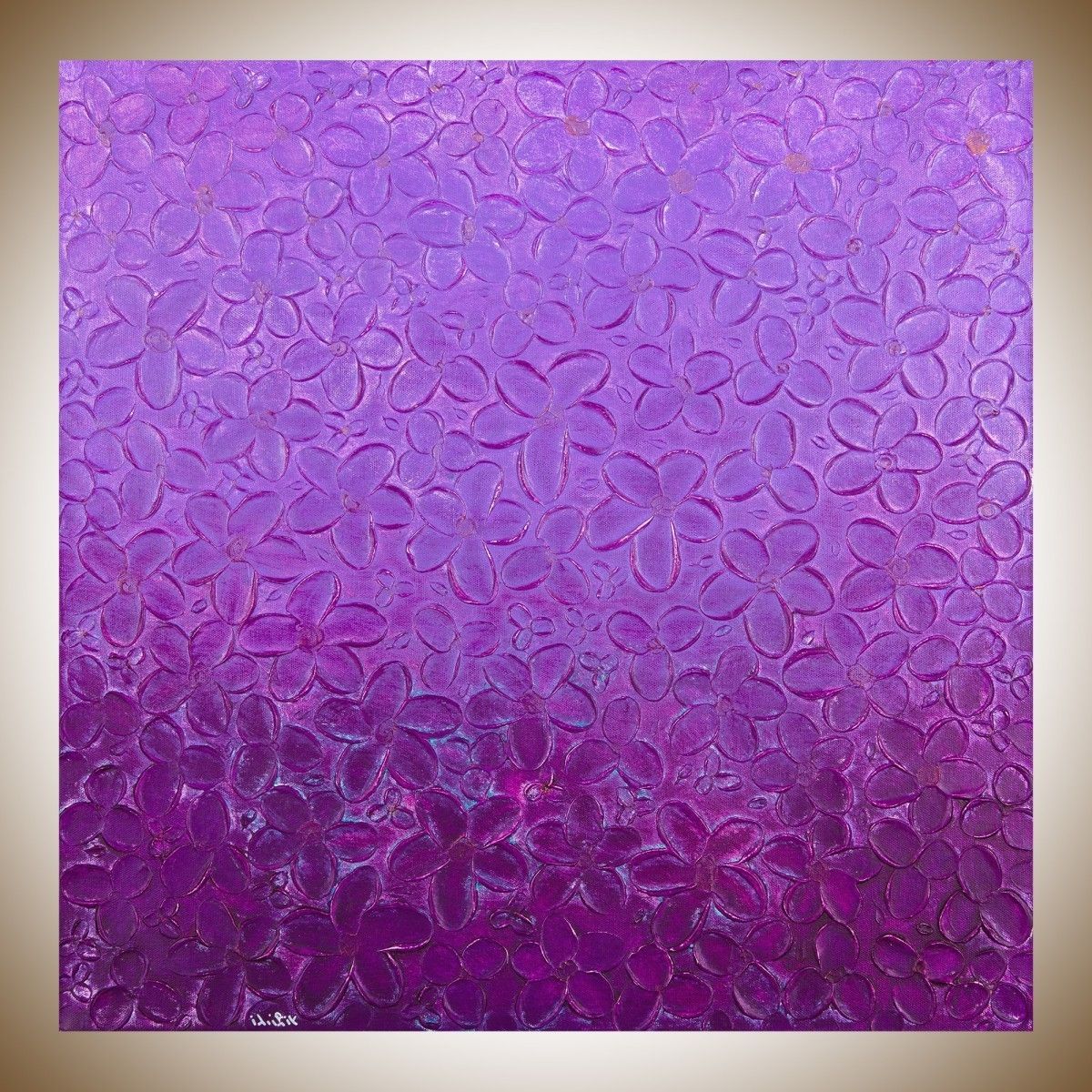 Forget Me Notqiqigallery 24" X 24" Purple Painting Oil Art Intended For Most Current Purple Abstract Wall Art (View 14 of 15)