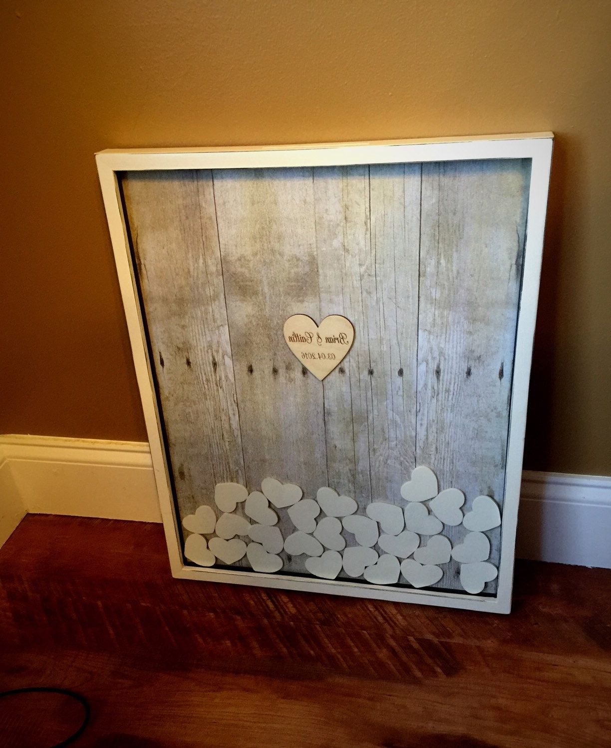 Framed 3d Wall Art Pertaining To Fashionable Unique Wedding Guest Book Frame, Winter Wedding, Baby Shower Wall (View 12 of 15)