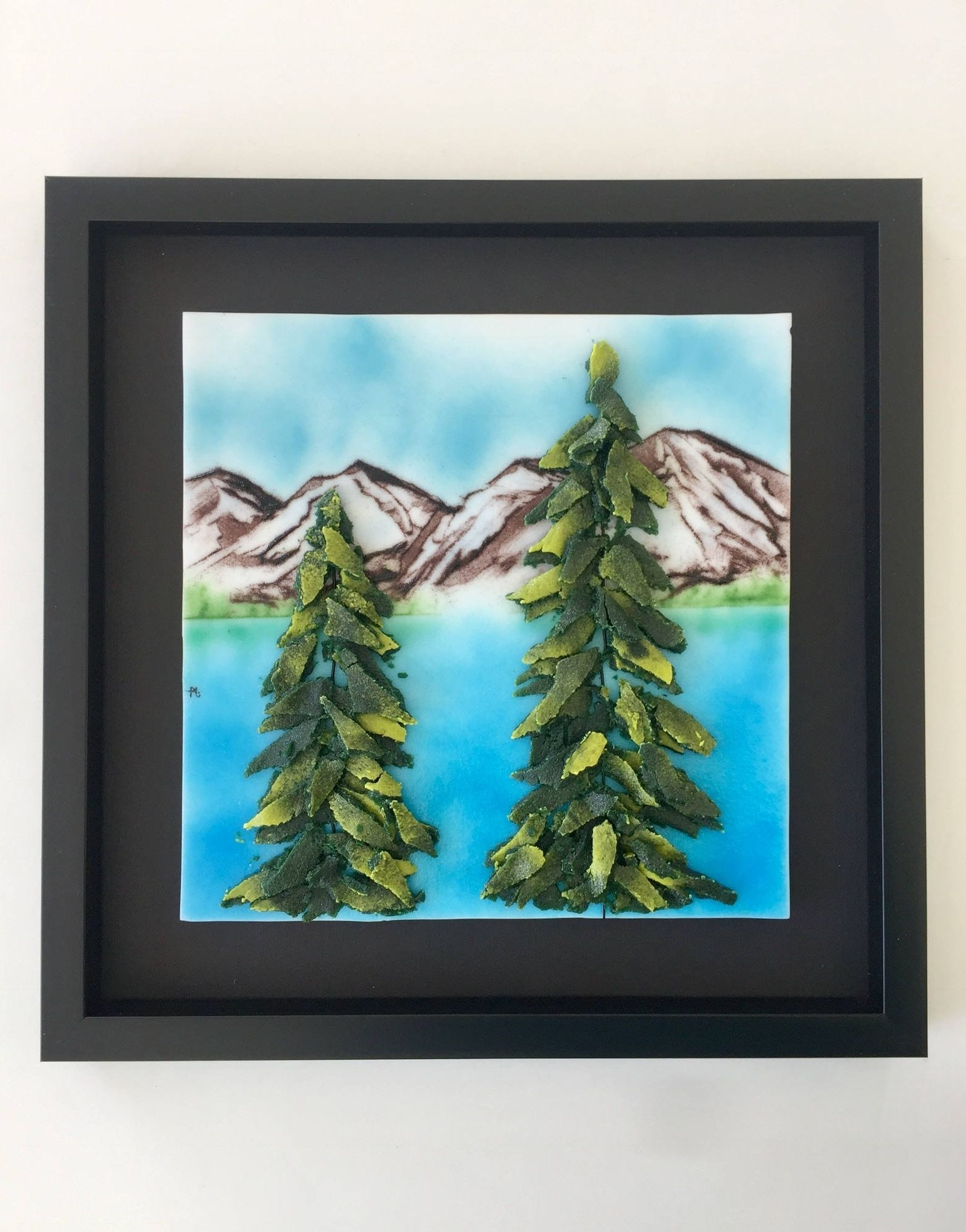 Fused Glass, Handmade, Mountains, Fused Glass Wall Panel, Fused Throughout Most Current Framed Fused Glass Wall Art (View 1 of 15)