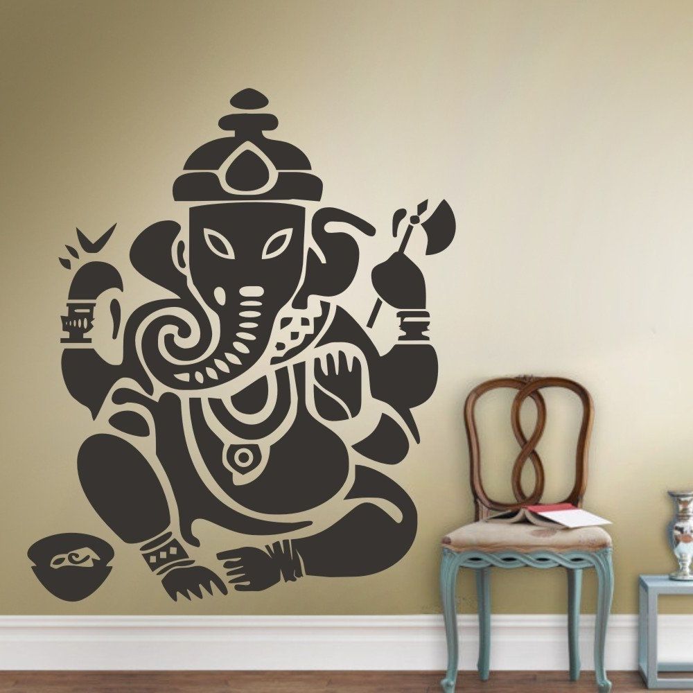 Ganesh Wall Art Intended For Well Known Mesmerizing Buddha Vinyl Decal Buddha Tree Blossom Yoga Meditation (View 3 of 15)