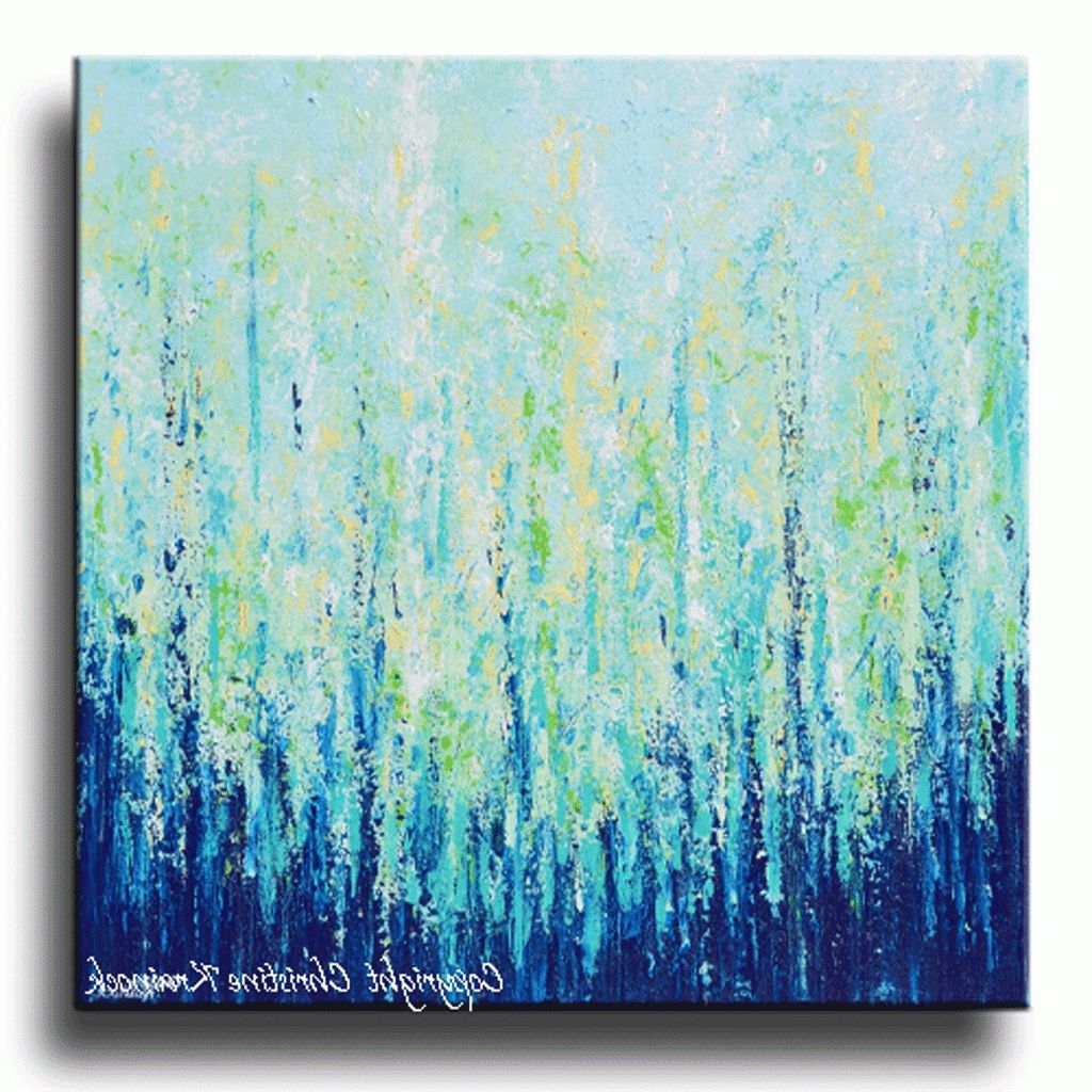 Giclee Print Abstract Painting Indigo Blue Aqua White Modern Within Most Up To Date Green Abstract Wall Art (View 8 of 15)
