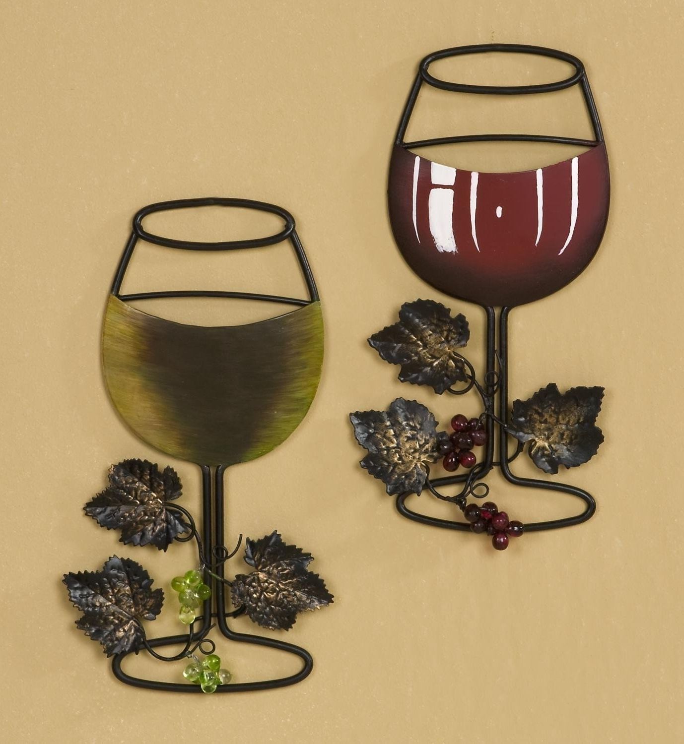 Grape Vine Metal Wall Art With Regard To Best And Newest Amazon: Tripar Wall Metal Wine Art – Red Wine / White Wine (View 14 of 15)