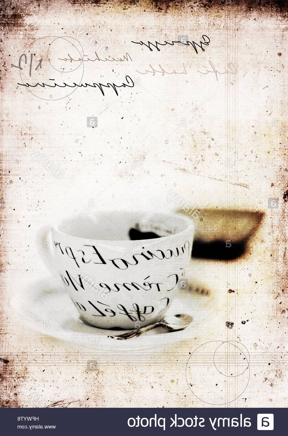 Grunge Graffiti Effect Image Of Classic Italian Coffee Cup And Pertaining To Current Italian Coffee Wall Art (View 3 of 15)
