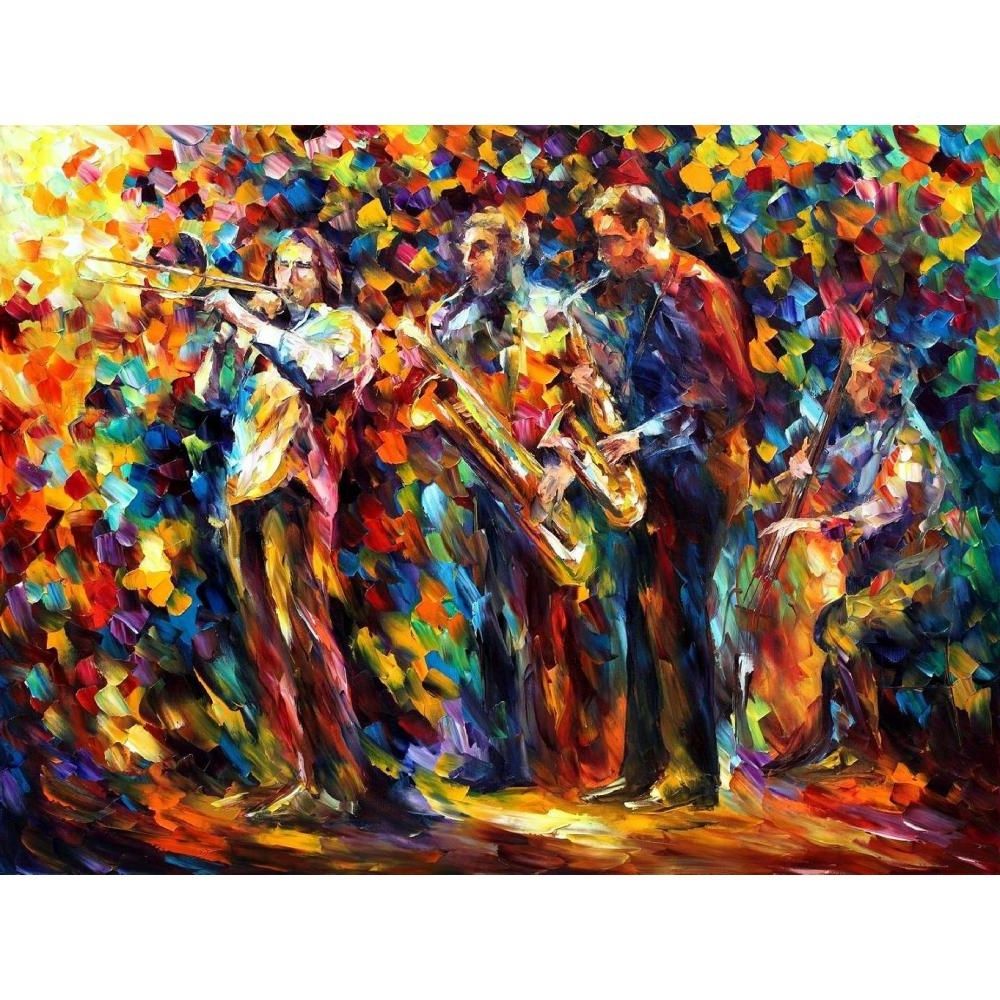 Handmade Canvas Wall Pictures Pop Art Jazz Band Palette Knife Oil Regarding Widely Used Abstract Jazz Band Wall Art (View 6 of 15)