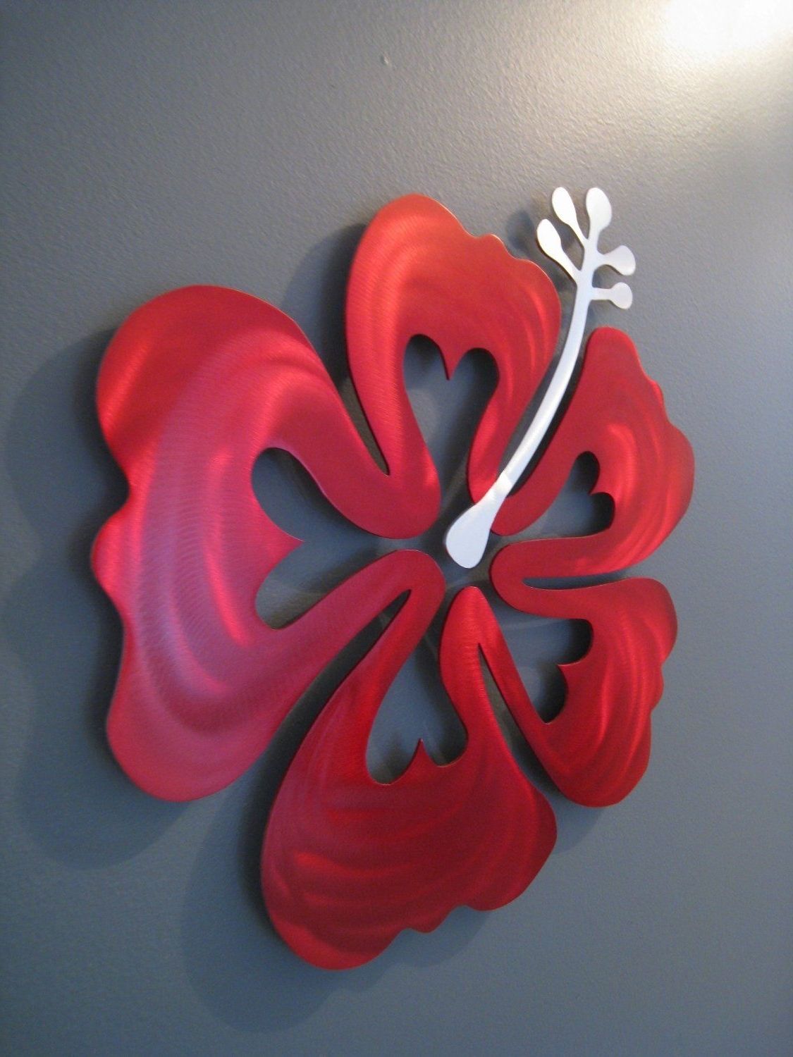 Hawaiian Metal Wall Art With Regard To Well Liked Love This Hibiscus Flower Metal Wall Art (View 13 of 15)
