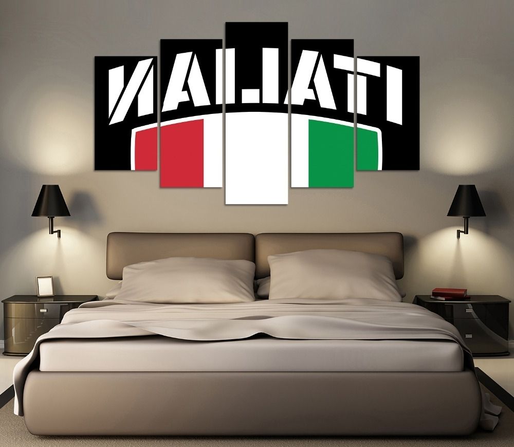 Hd Print 5 Pieces Italian Flag Canvas Wall Art Print Painting For With Most Recently Released Italian Flag Wall Art (View 5 of 15)