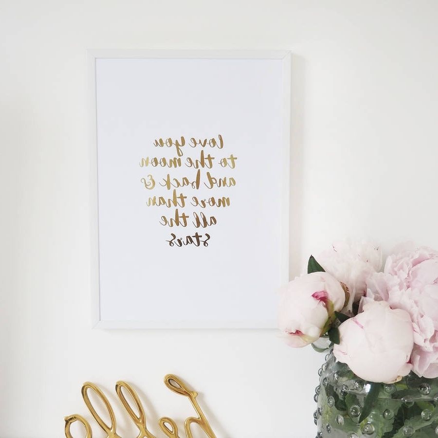 I Love You More Wall Art Pertaining To Recent Love You To The Moon And Back' Wall Art Foil Printlily Rose Co (View 7 of 15)