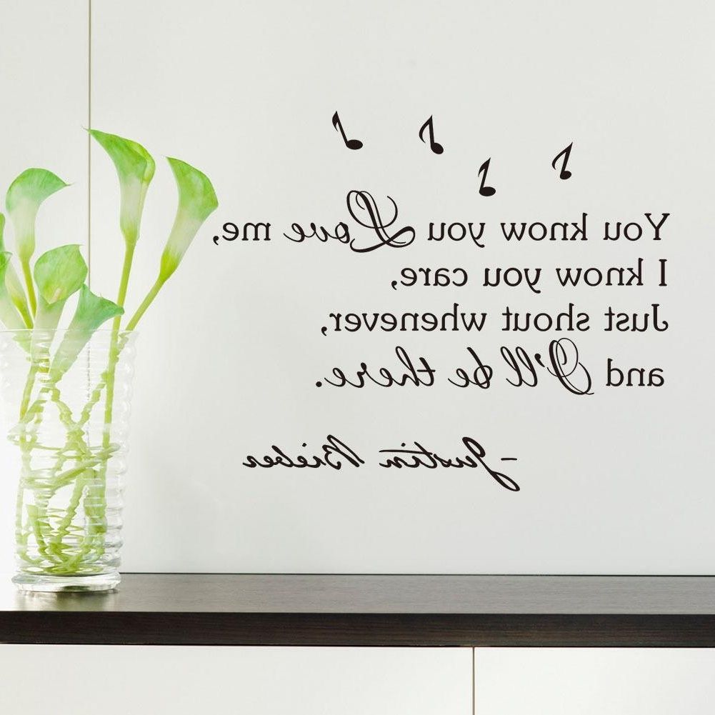 Inspirational Quotes Wall Sticker You Know You Love Me, I Know You Throughout Favorite Justin Bieber Wall Art (View 8 of 15)