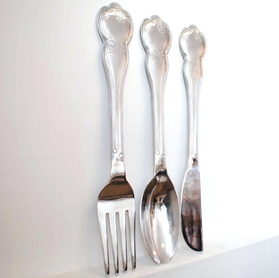 Large Metal Fork And Spoon Wall Decor • Walls Decor With Regard To Popular Big Spoon And Fork Wall Decor (View 13 of 15)