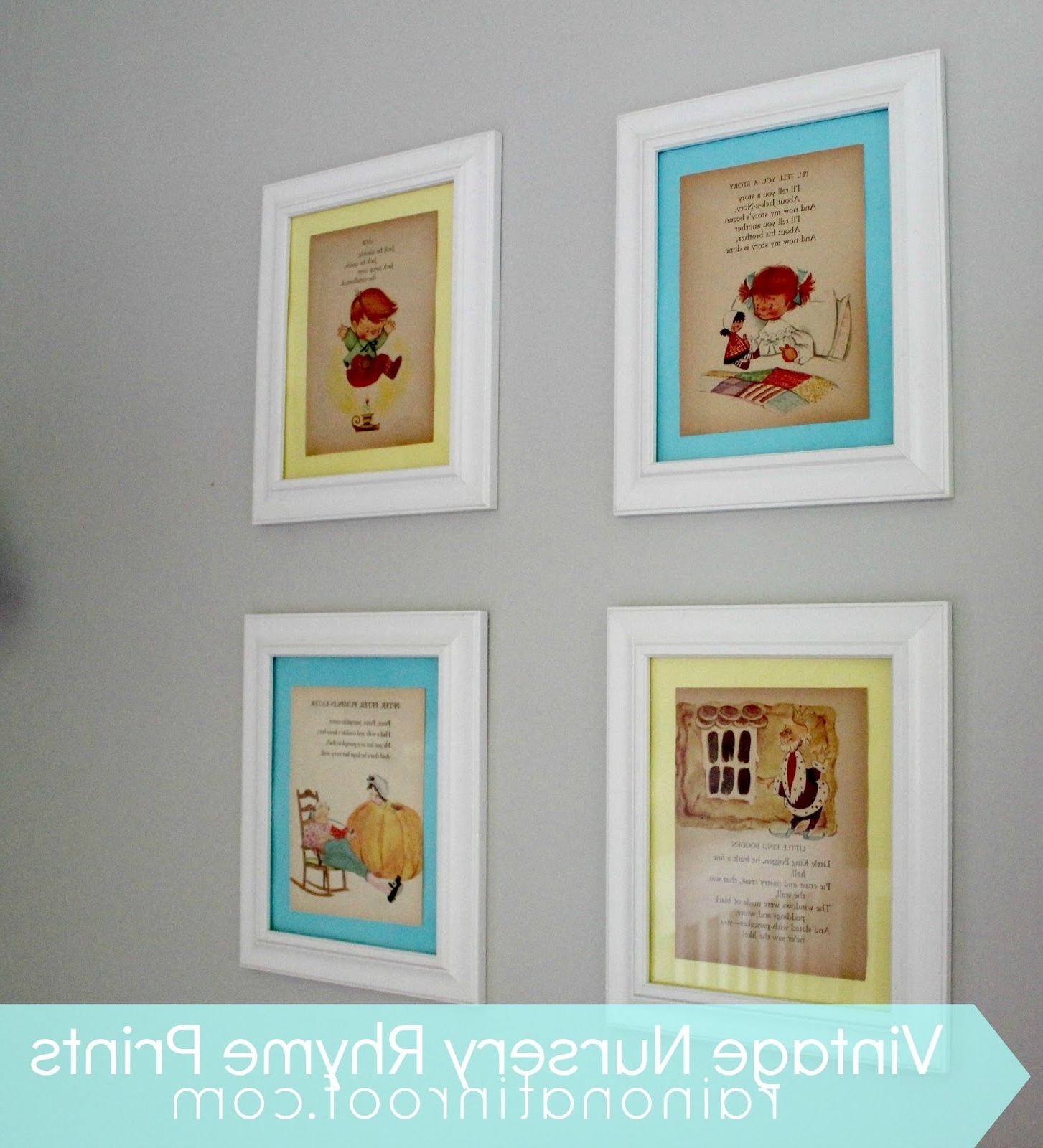 Latest Diy Vintage Nursery Rhyme Prints: Simple & Cheap Inside Nursery Framed Wall Art (View 6 of 15)