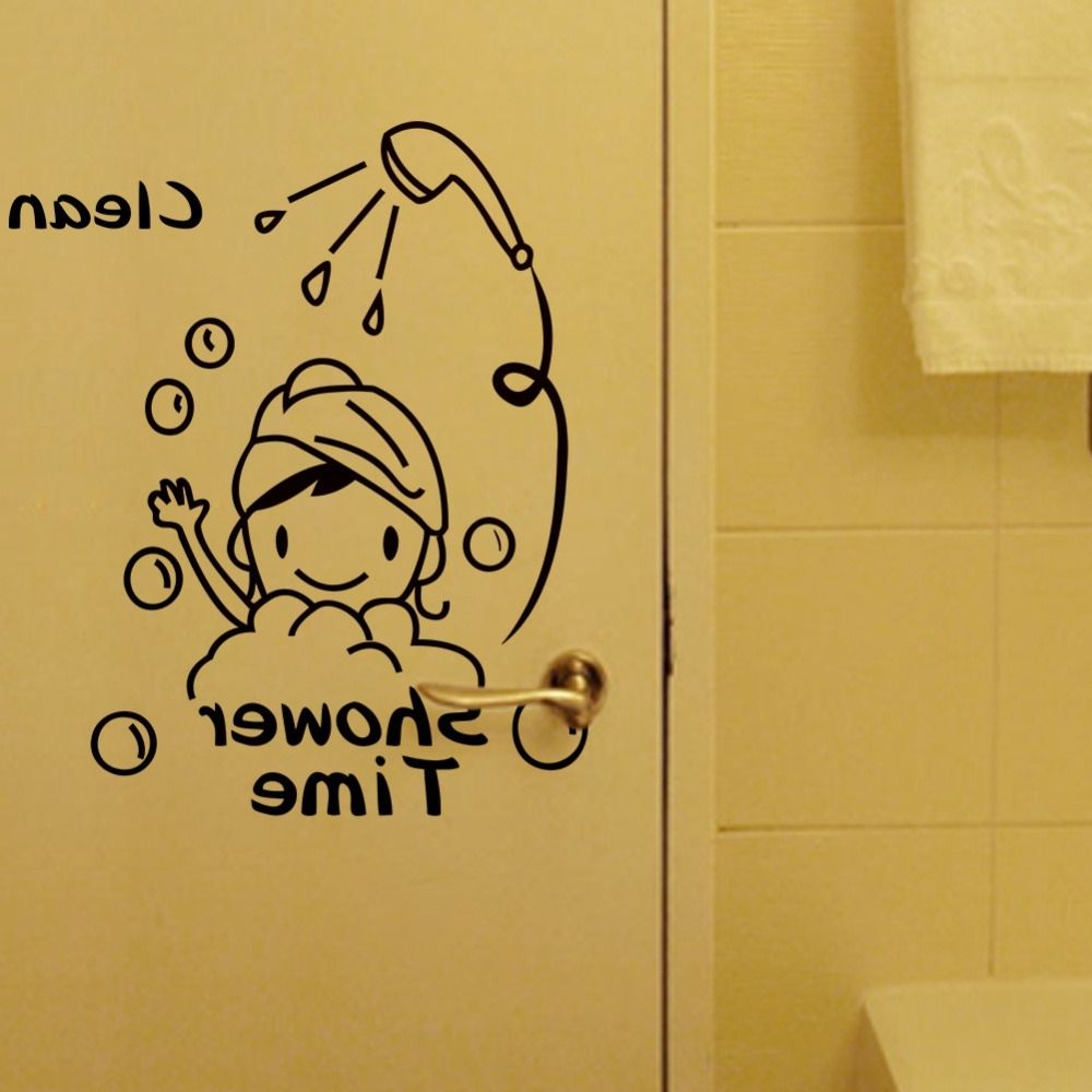Latest Shower Time Bathroom Wall Decor Stickers Lovely Child Removable Pertaining To Shower Room Wall Art (View 7 of 15)