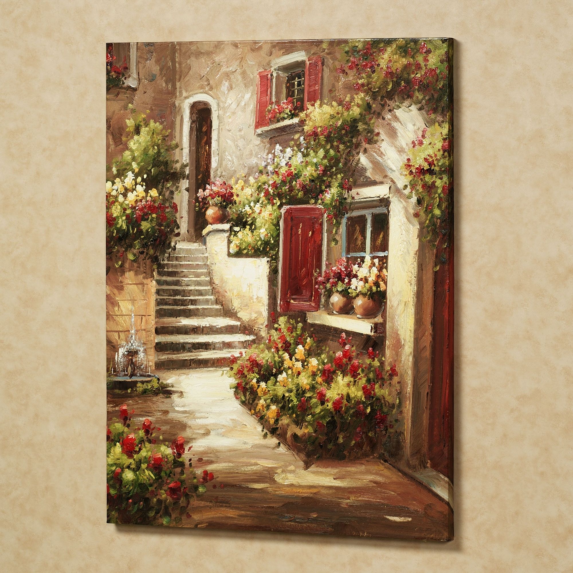 Latest Tuscany Wall Art Intended For Tuscan Flowers Canvas Wall Art (View 1 of 15)