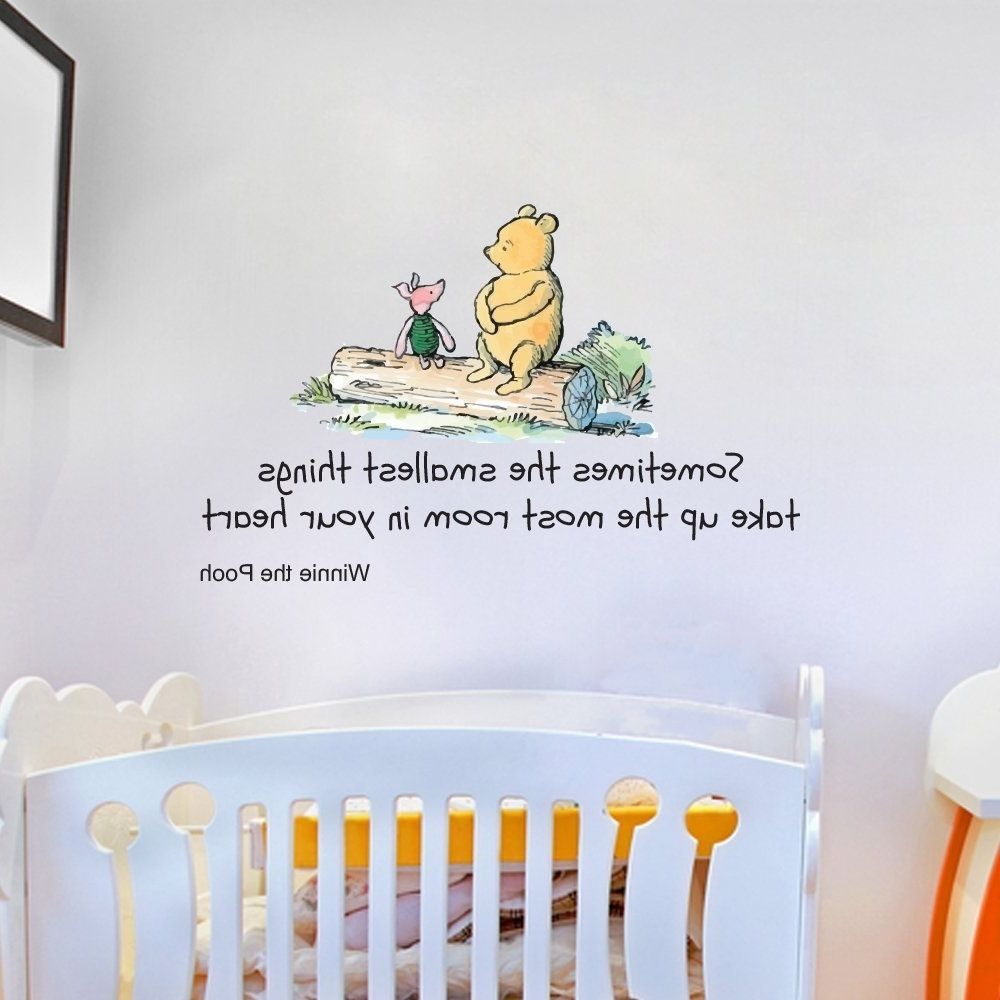 Latest Winnie The Pooh Sometimes The Smallest Things Quote Children's Inside Winnie The Pooh Nursery Quotes Wall Art (View 1 of 15)