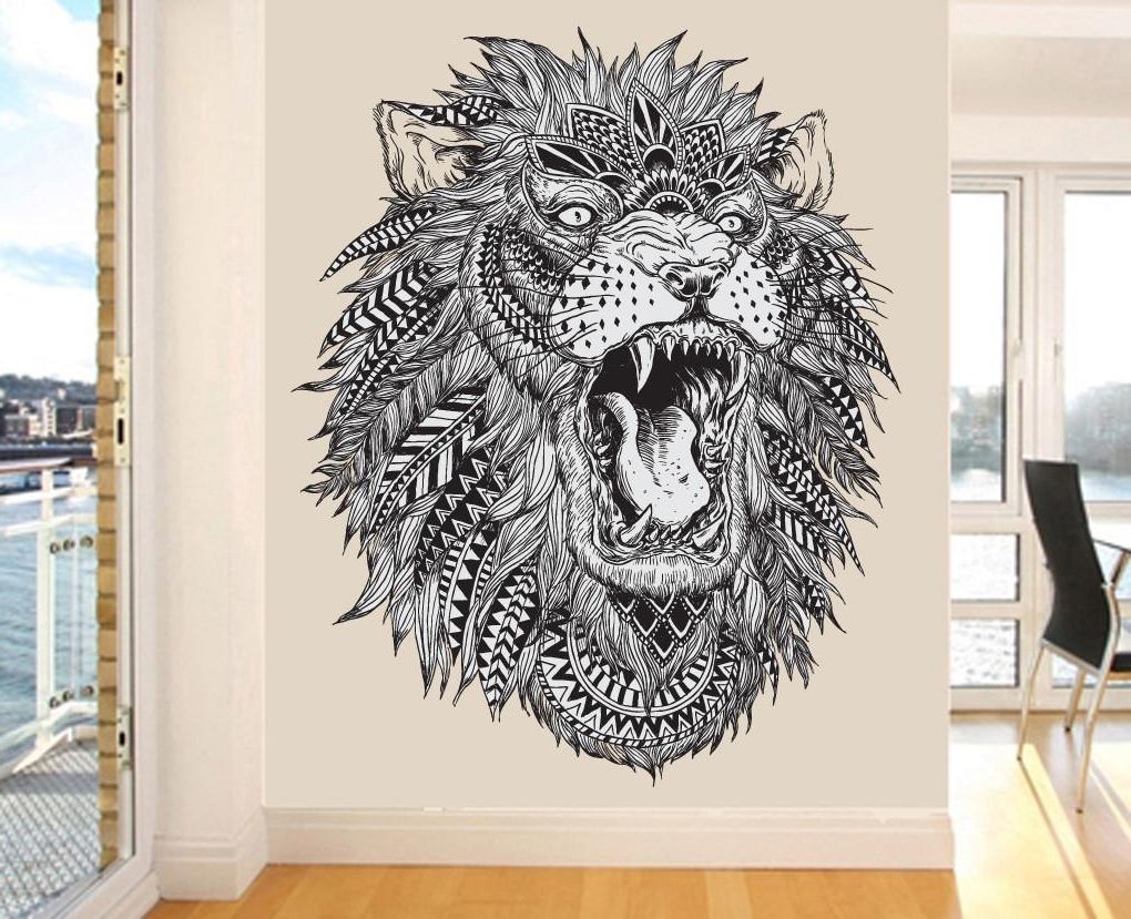 Lion Wall Art Regarding 2018 Big Size Abstract Living Room Wall Decor Colorful Wall Art Picture (Photo 1 of 15)