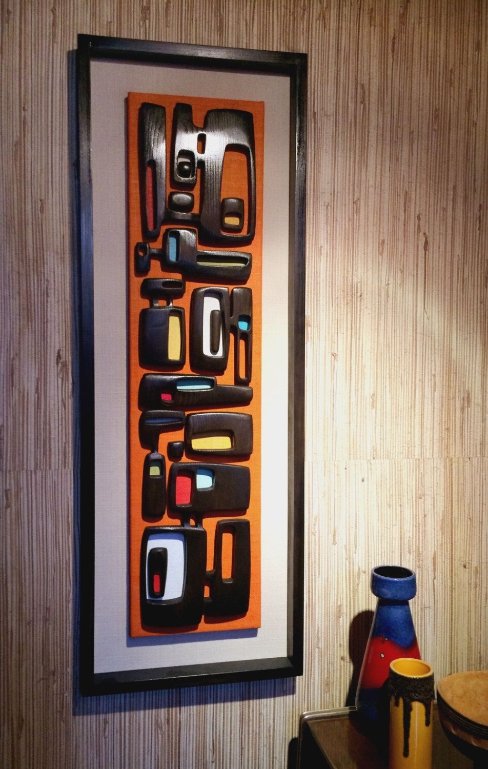 Mad Men Wall Art Pertaining To Current Mid Century Modern Art Abstract Tiki Wall Sculpture Painting Retro (View 1 of 15)