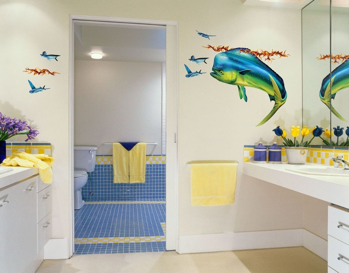Mahi Mahi (dolphin Fish) Wall Decal – Bold Wall Art Inside Latest Fish Decals For Bathroom (View 2 of 15)