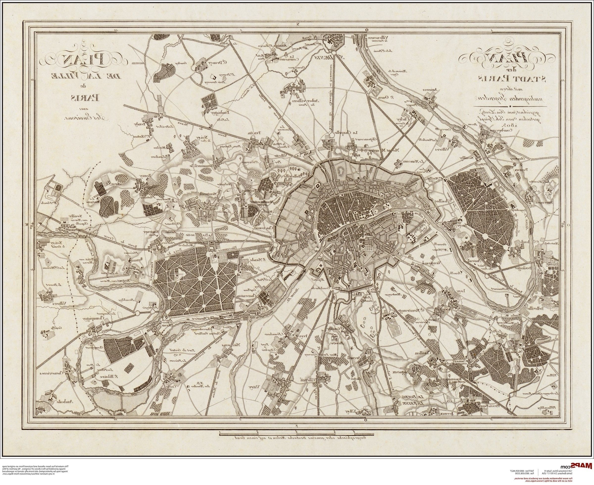 Map Of Paris Wall Art Intended For Famous Antique Map Of Paris – Maps (View 12 of 15)