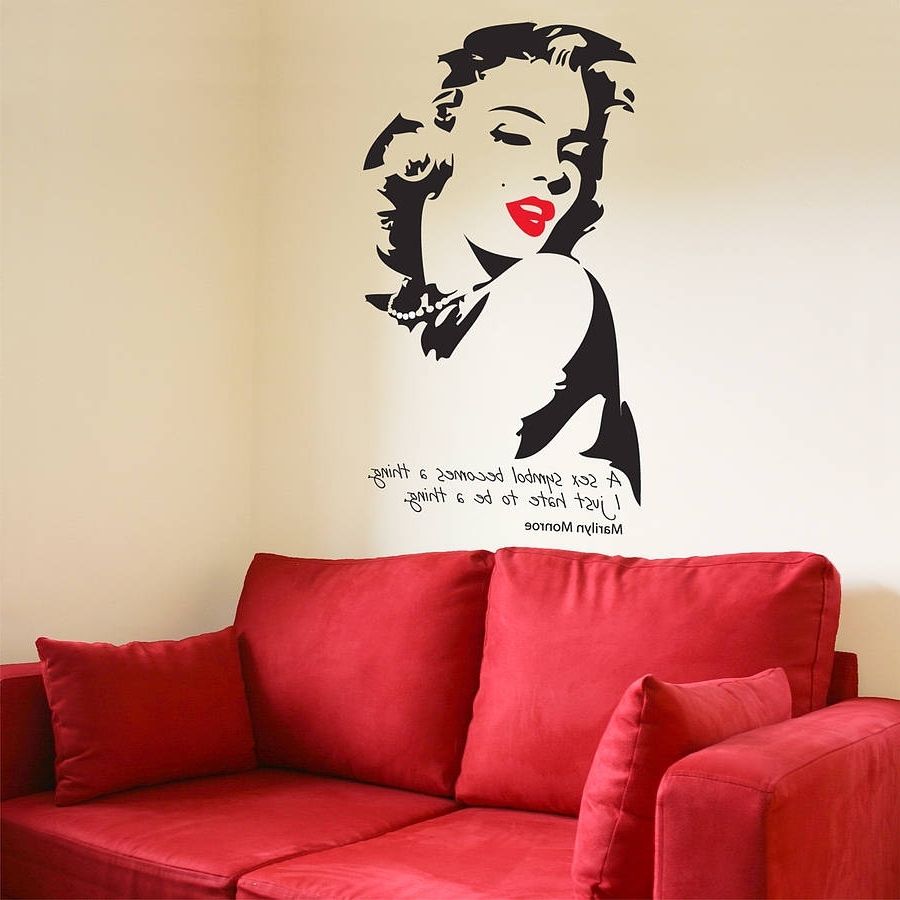 Marilyn Monroe Wall Stickerthe Bright Blue Pig With Popular Marilyn Monroe Wall Art (View 1 of 15)