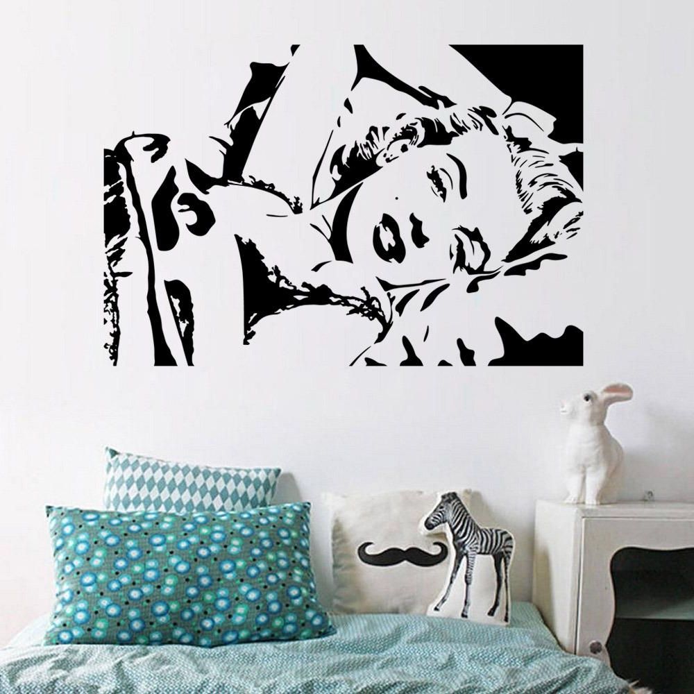 Marilyn Monroe's Sleeping Pose Wall Art Mural Decor Sexy Monroe In Newest Marilyn Monroe Wall Art (View 6 of 15)