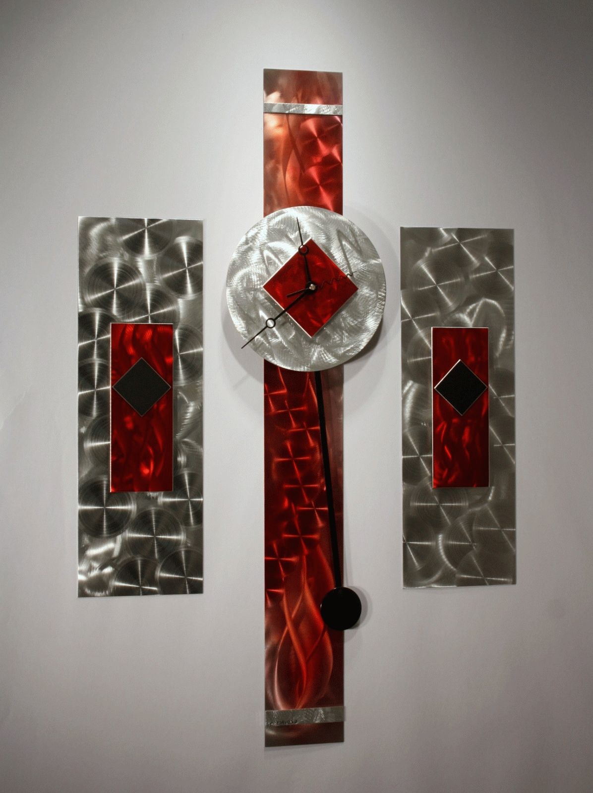 Metal Wall Art Sculpture Pendulum Clock Modern Abstract Decor In Well Known Abstract Metal Wall Art Sculptures (View 12 of 15)