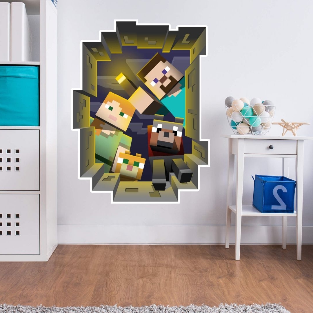 Minecraft Wall Art Uk In Most Current Wall Stickers 3d Wall Stickers Shop – Wall Art (Photo 3 of 15)