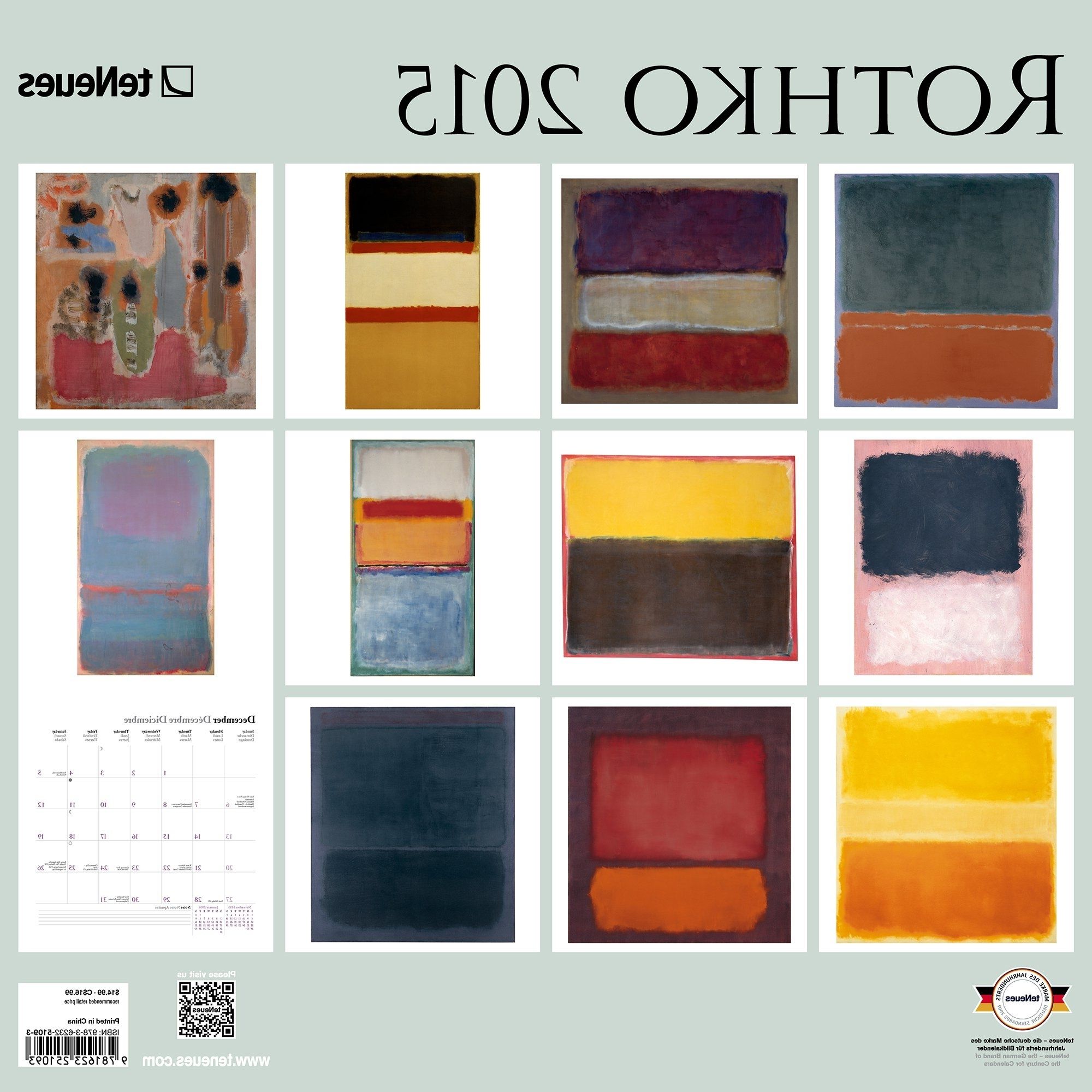 Most Current Abstract Calendar Art Wall Regarding Wall Art Decor: Rothko Products Art Wall Calendar New Release (View 3 of 15)