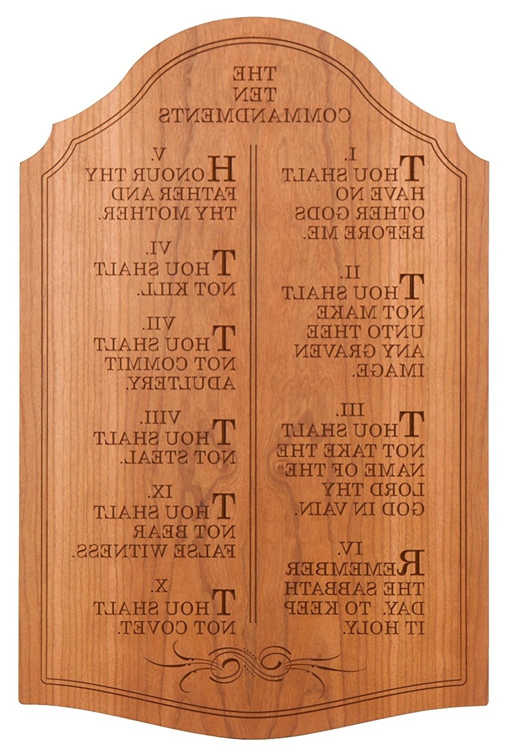 Most Current Amazon: The Ten Commandments, Wall Décor – Carved Cherry – 23 Throughout Ten Commandments Wall Art (View 1 of 15)