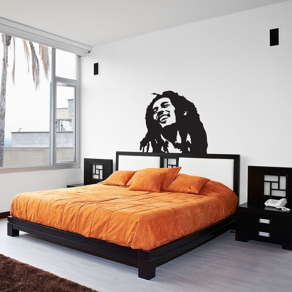Most Current Bob Marley Wall Art Pertaining To Bob Marley Portrait Vinyl Wall Art Decal (View 10 of 15)