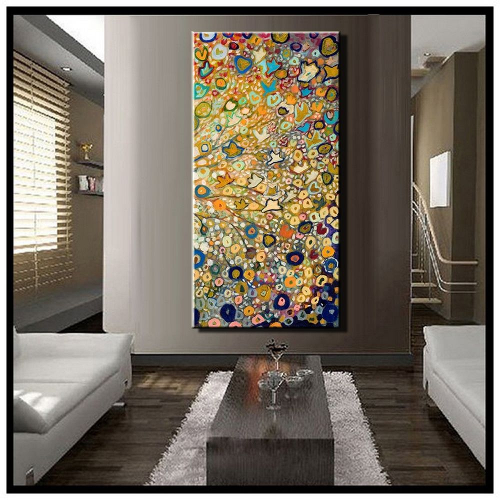 Most Current Large Single Abstract Flower Cheap Huge Vertical Oil Painting On Intended For Cheap Oversized Wall Art (View 1 of 15)
