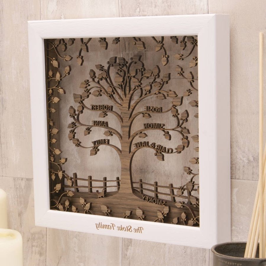 Most Current Personalised Wooden 3d Family Tree Wall Arturban Twist For 3d Tree Wall Art (View 1 of 15)