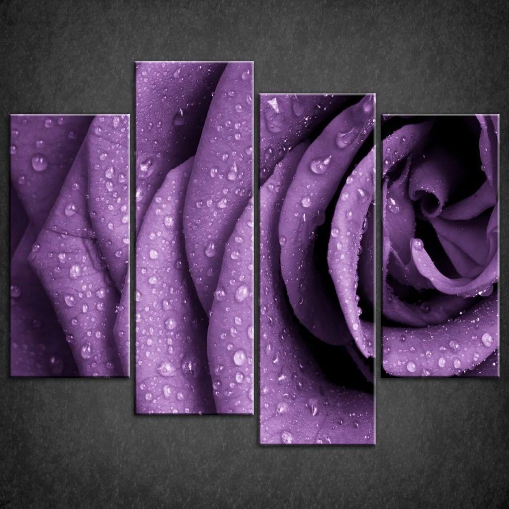 Most Current Winsome Design Purple Wall Decor With Art Beautiful Gallery Canvas Within Rose Canvas Wall Art (View 9 of 15)