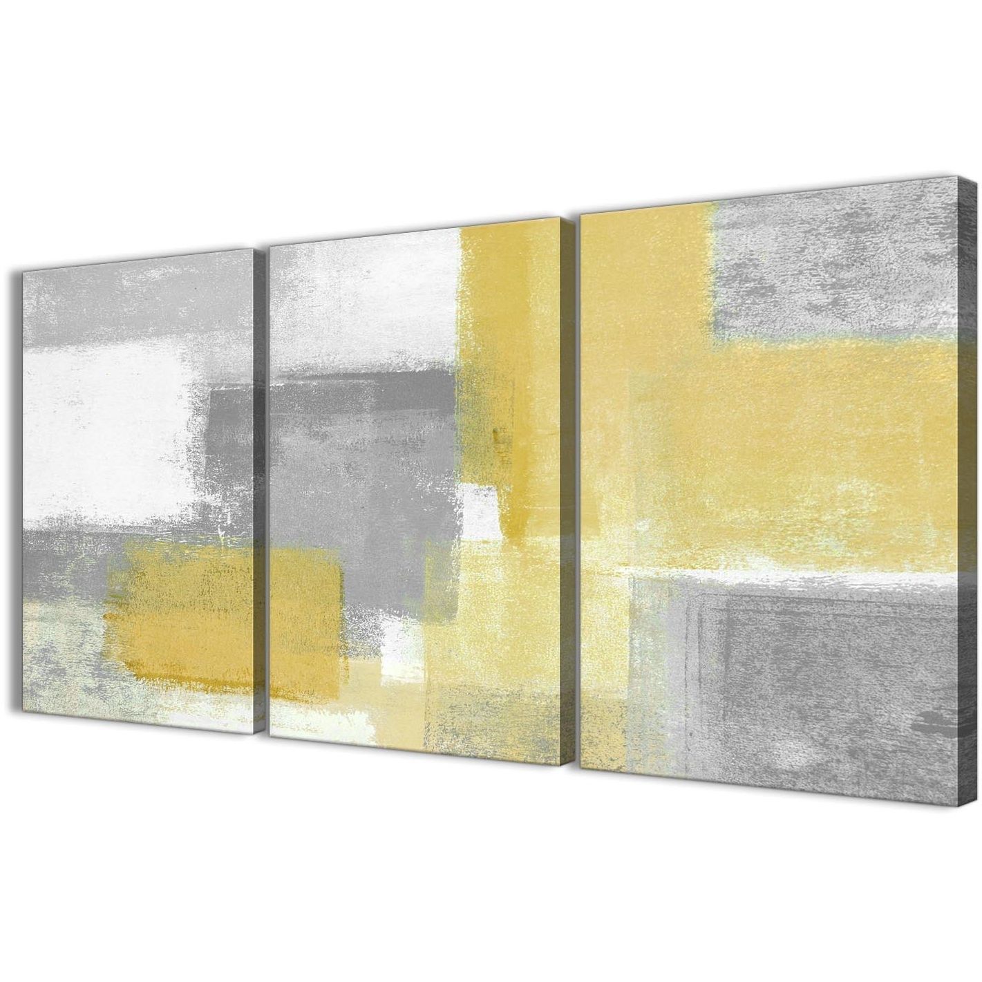 Most Popular 3 Set Canvas Wall Art For 3 Panel Mustard Yellow Grey Kitchen Canvas Wall Art Decor (View 13 of 15)