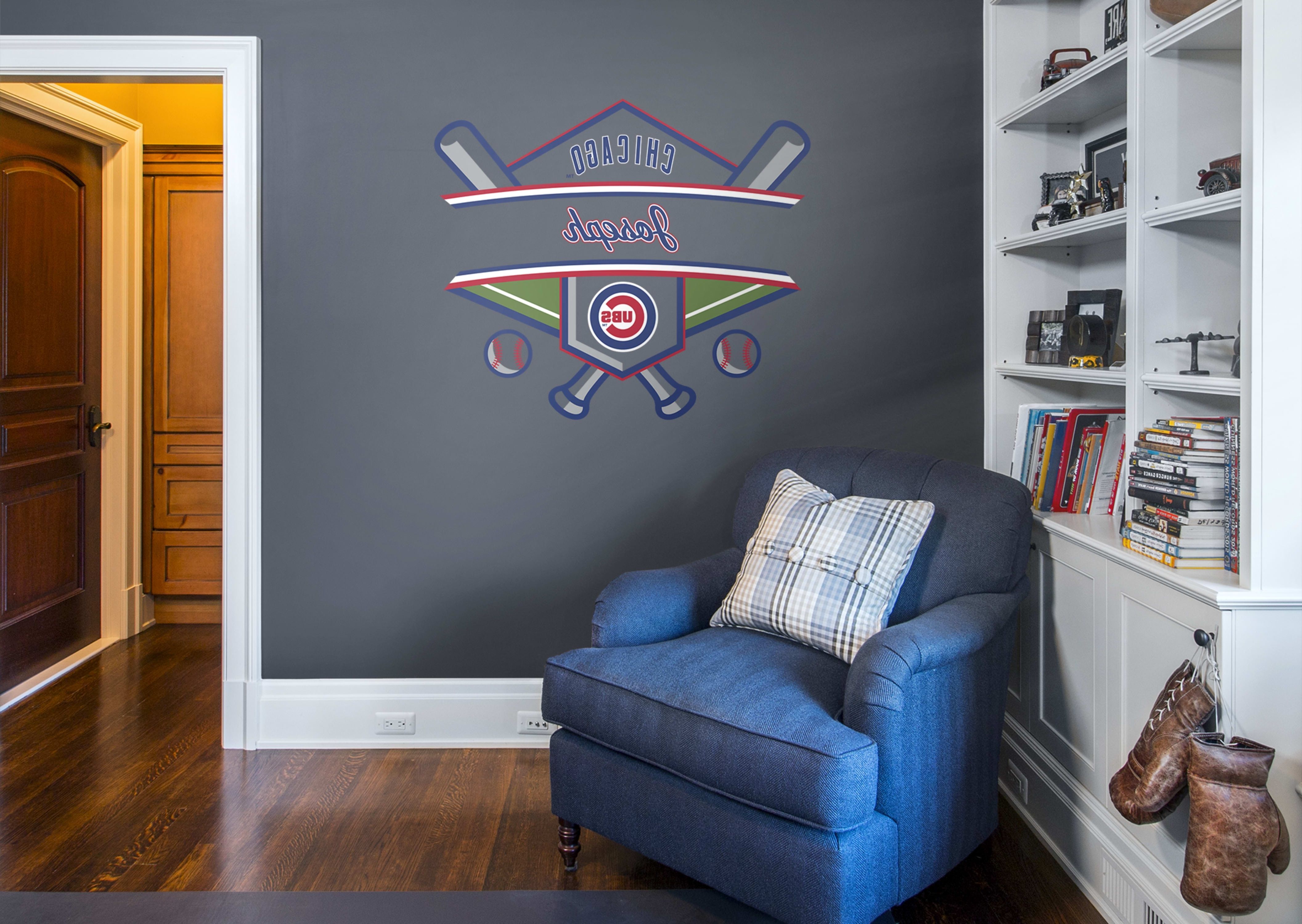 Most Popular Chicago Cubs Wall Art In Chicago Cubs Personalized Name Wall Decal (View 4 of 15)