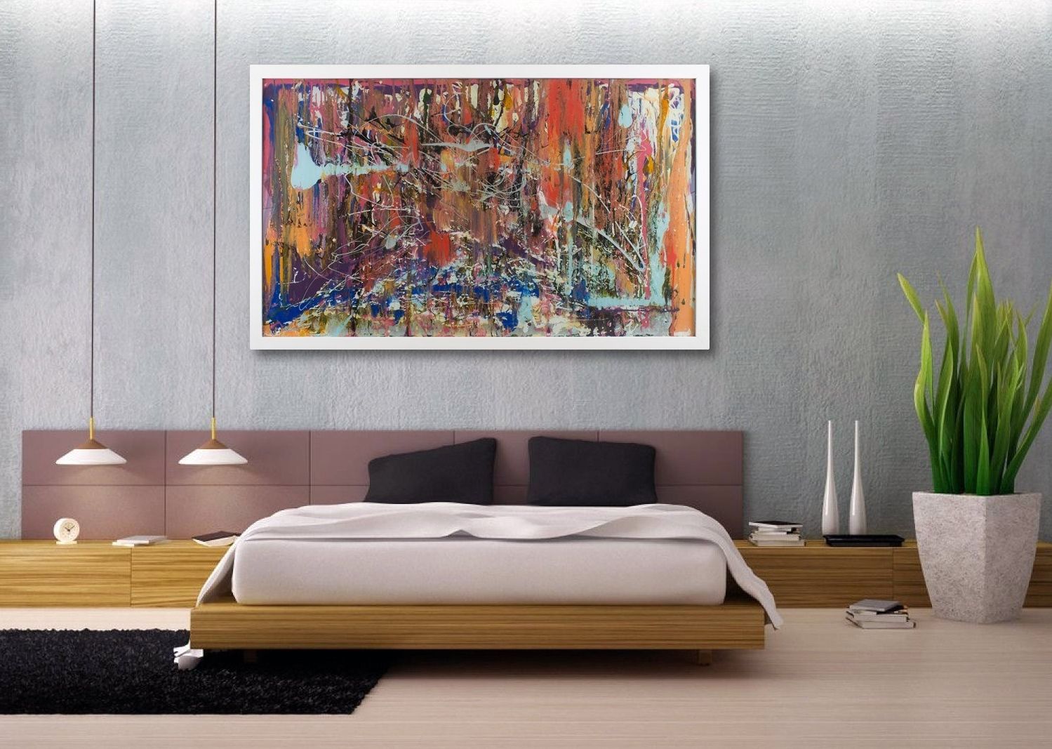 Most Popular Congenial Bedroom Piece Wall Abstract Large Oil Paintingsmulti Regarding Extra Large Canvas Abstract Wall Art (View 6 of 15)