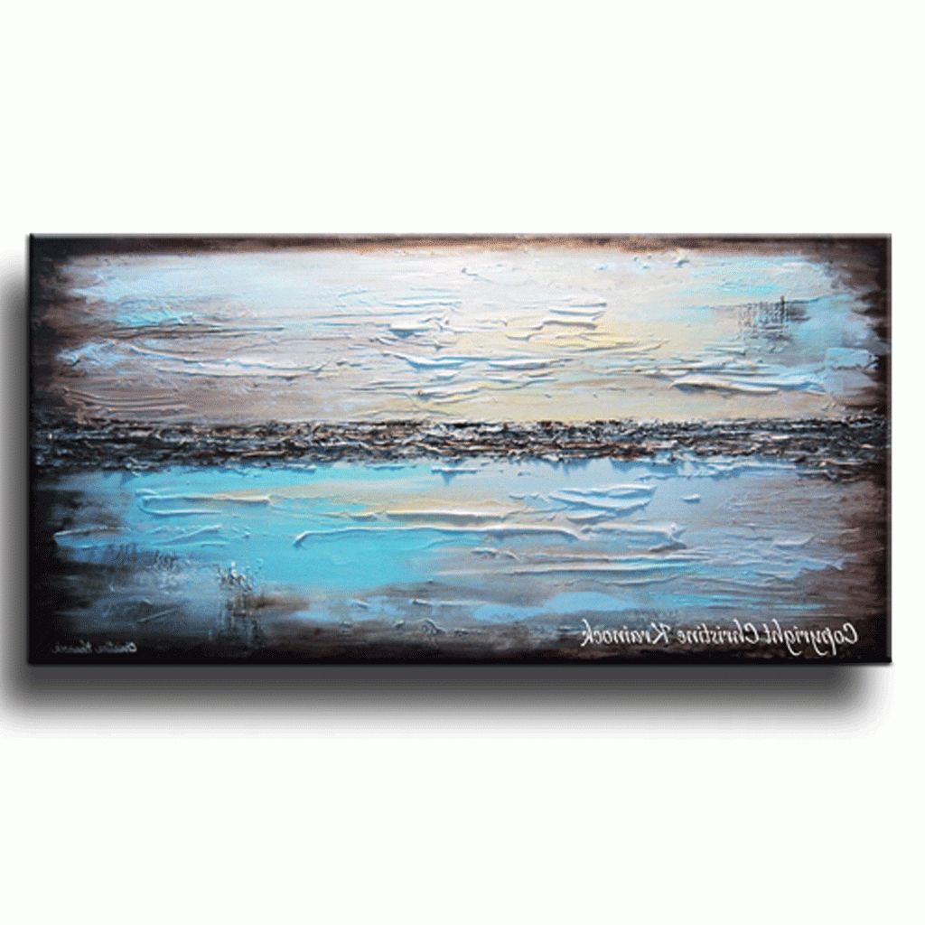 Most Popular Giclee Print Art Blue Abstract Painting Modern Coastal Canvas With Regard To Brown Abstract Wall Art (View 6 of 15)