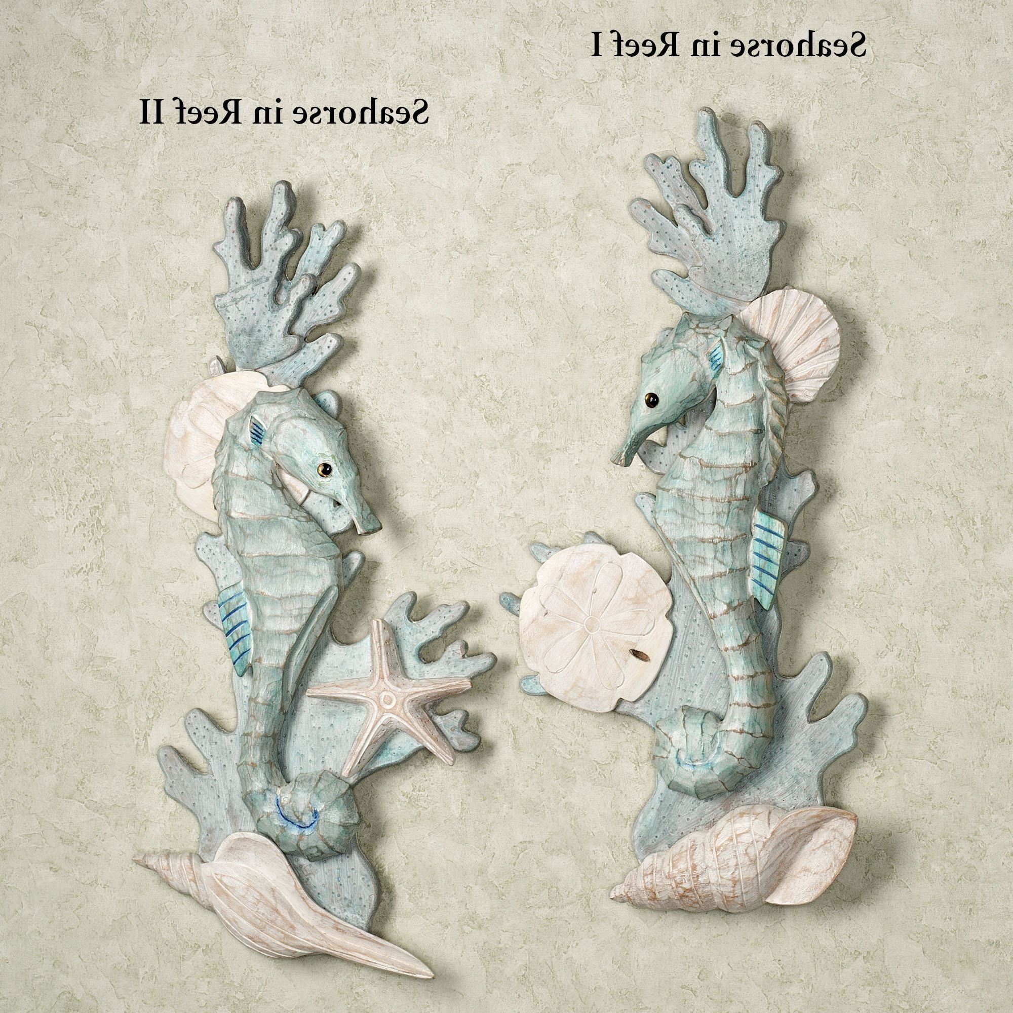 Most Popular Sea Horse Wall Art Intended For Seahorses In Reef Wooden Wall Art (View 15 of 15)