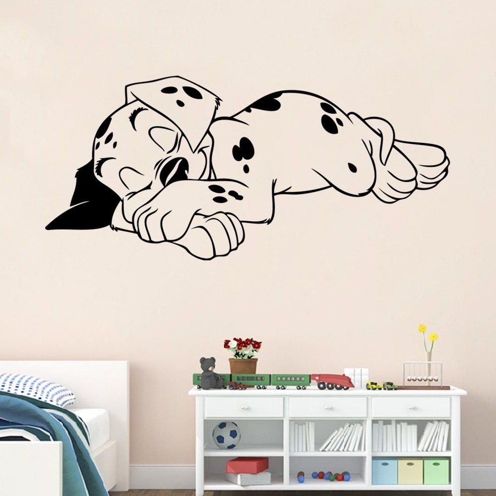 Most Popular Sleeping Dog Wall Art Mural Decor Living Room Sleep Puppy For Dogs 3d Wall Art (View 3 of 15)
