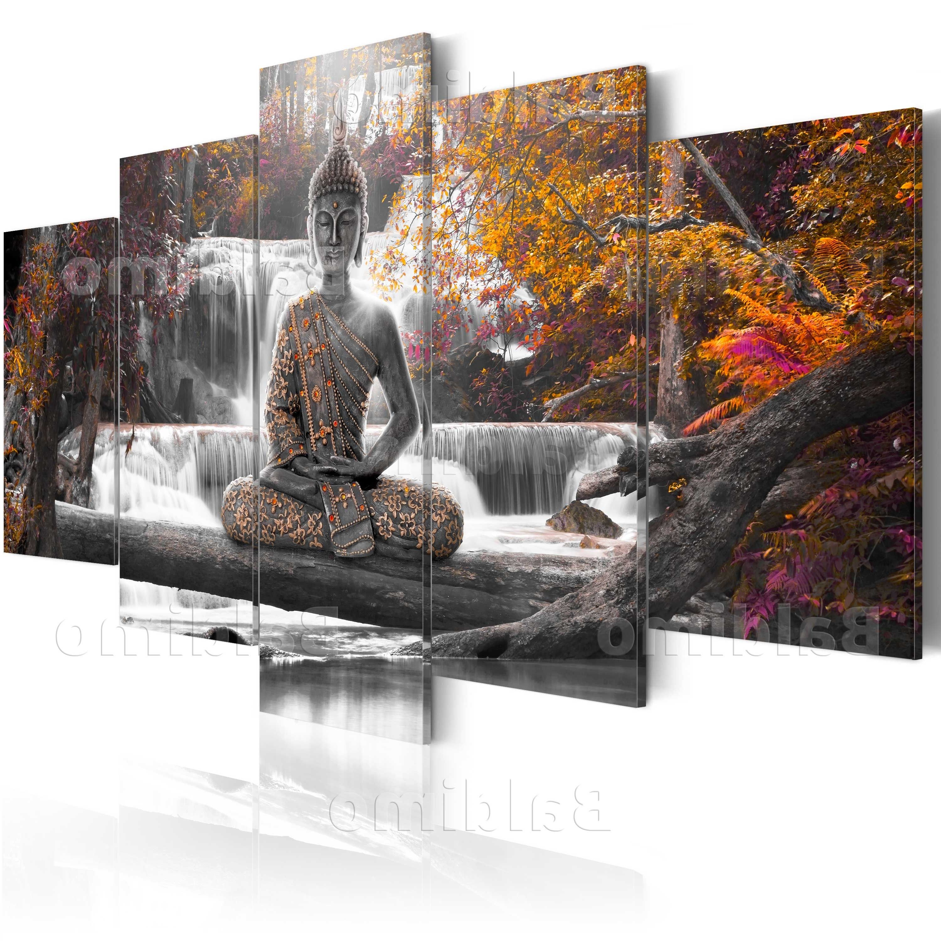 Most Popular Unusual Quality Bamboo Face Oil Painting Abstract Buddha On Canvas Inside 3d Buddha Wall Art (View 7 of 15)